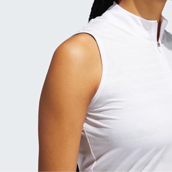 Adidas Herringbone Stripe Sleeveless Golf Top! Size Small - Picture 4 of 7